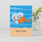 Vis en aas in liefde kaart (Staand voorkant)