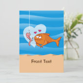 Vis en aas in liefde kaart (Staand voorkant)
