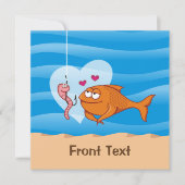 Vis en aas in liefde kaart (Voorkant)