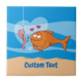 Vis en aas in liefde keramische Tegel Tegeltje (Voorkant)