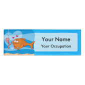 Vis en aas in liefde naambadge (Voorkant)