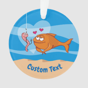 Vis en aas in liefde Ornament