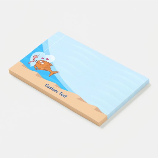 Vis en aas in liefde post-it® notes (Schuin)