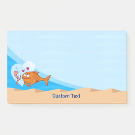 Vis en aas in liefde post-it® notes