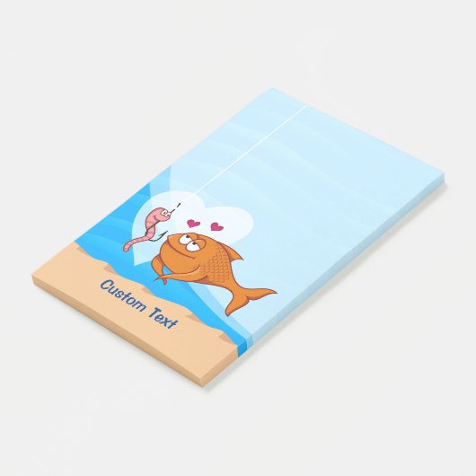 Vis en aas in liefde post-it® notes (Schuin)