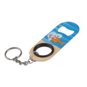 Vis en aas in liefde Sleutelhanger flesopener Mini Flessenopener (Voorkant Gekanteld)