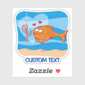 Vis en aas in liefde sticker (Vel)
