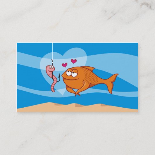 Vis en aas in liefde visitekaartje (Achterkant)