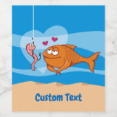 Vis en aas in liefde Wijn Label Wijn Etiket (Enkel label)