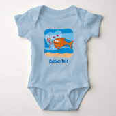 Vis en aas in Love Baby Bodysuit (Voorkant)