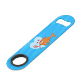Vis en aas in Love Bar Key Speed Flessenopener (Voorkant Gekanteld)