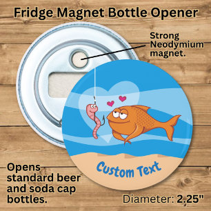 Vis en aas in Love Bottle Opener