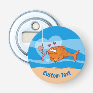 Vis en aas in Love Bottle Opener