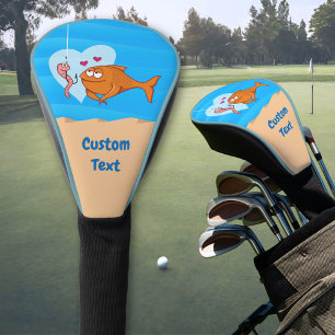 Vis en aas in Love Golf Head Hoesje Golfheadcover