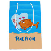 Vis en aas in Love Medium Gift Bag Cadeauzakje (Voorkant)