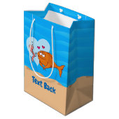 Vis en aas in Love Medium Gift Bag Cadeauzakje (Achterkant Gekanteld)