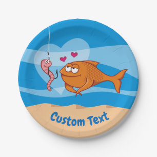 Vis en aas in Love Paper Bord