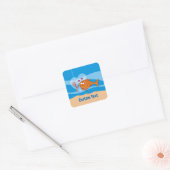 Vis en aas in Love Square Sticker (Envelop)