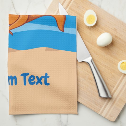 Vis en aas in Love Towel Theedoek (Quarter Fold)