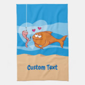 Vis en aas in Love Towel Theedoek (Verticaal)