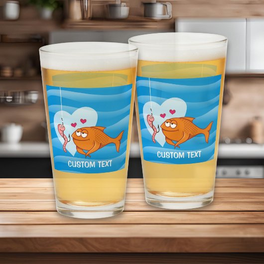 Vis en aas verliefd glas