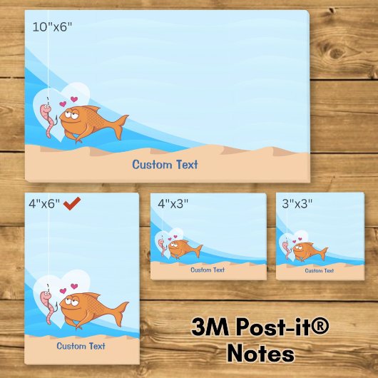 Vis en aas verliefd post-it® notes