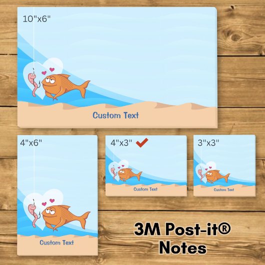 Vis en aas verliefd post-it® notes