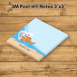 Vis en aas verliefd post-it® notes