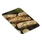 Vis en asperges op grill magneet (Rechterzijde)