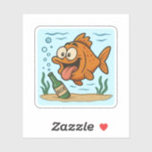 Vis en bier sticker (Vel)