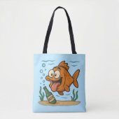 Vis en bier tote bag (Voorkant)