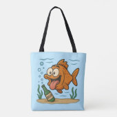 Vis en bier tote bag (Achterkant)