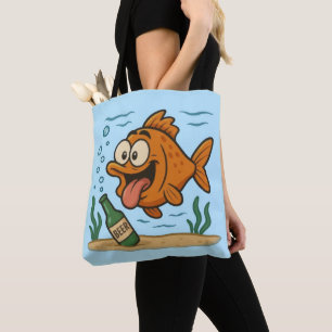 Vis en bier tote bag