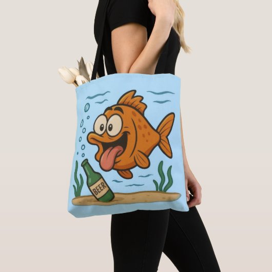 Vis en bier tote bag (Dichtbij)