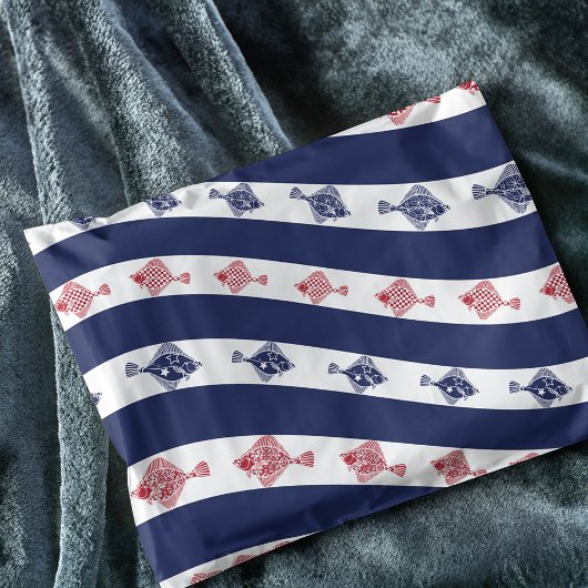 Vis en blauwe strepen tissuepapier