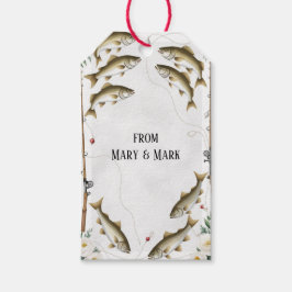 Vis en bloemen voor visliefhebbers cadeau labels cadeaulabel