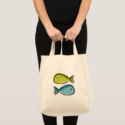 Vis en bomen boodschappentas tote bag (Voorkant (product))