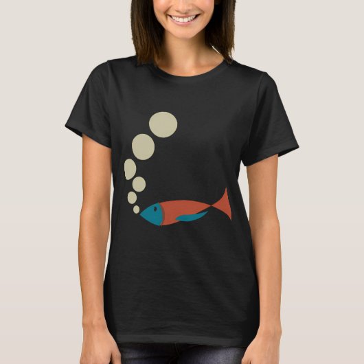 vis en bubbels t-shirt (Voorkant)