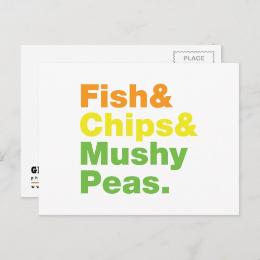 Vis en champignons. briefkaart (Voorkant / Achterkant)