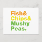 Vis en champignons. briefkaart (Voorkant)