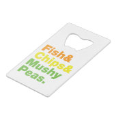 Vis en champignons. creditkaart flessenopener (Achterkant Gekanteld)