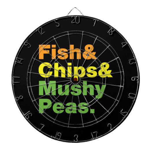 Vis en champignons. dartbord (Voorkant)