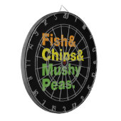 Vis en champignons. dartbord (Voorkant Links)