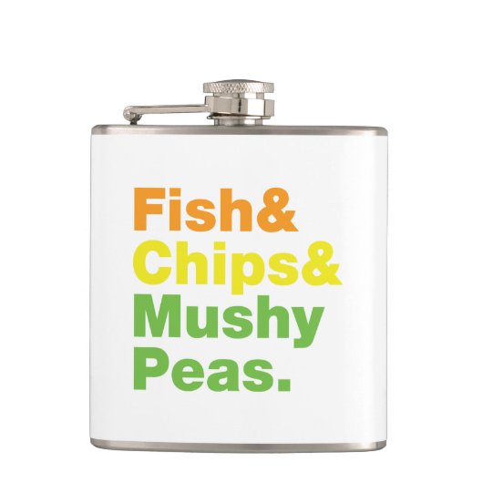 Vis en champignons. heupfles (Voorkant)