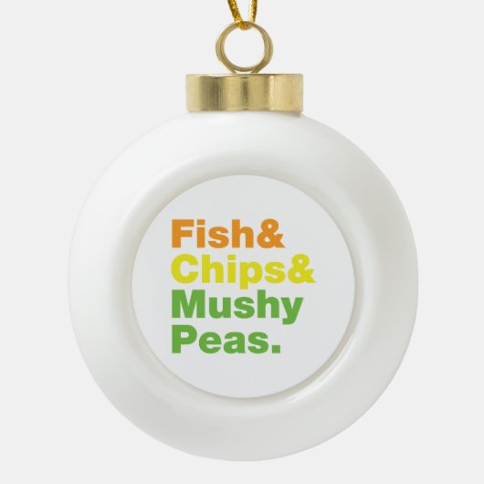 Vis en champignons. keramische bal ornament (Voorkant)