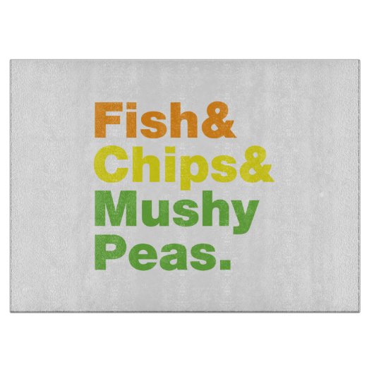 Vis en champignons. snijplank (Voorkant)