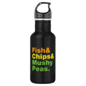 Vis en champignons. waterfles  (Voorkant)