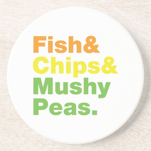 Vis en champignons. zandsteen onderzetter (Voorkant)