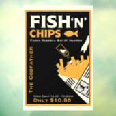 Vis En Chip Cafe Restaurant Zakelijk Raamsticker (Vel 3)