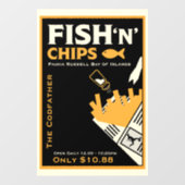 Vis En Chip Cafe Restaurant Zakelijk Raamsticker (Vel)